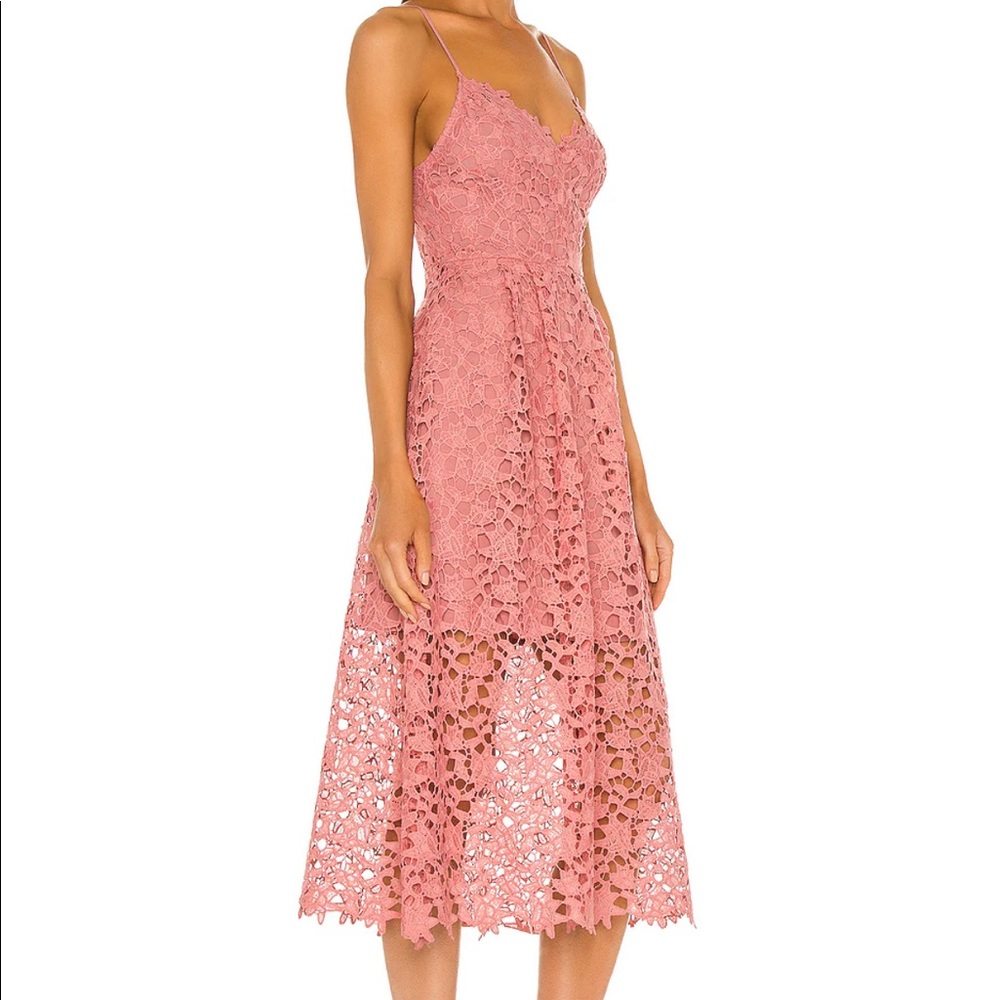 ASTR the Label Lace A-Line Midi Dress in Pink Mauve - Picture 3 of 9